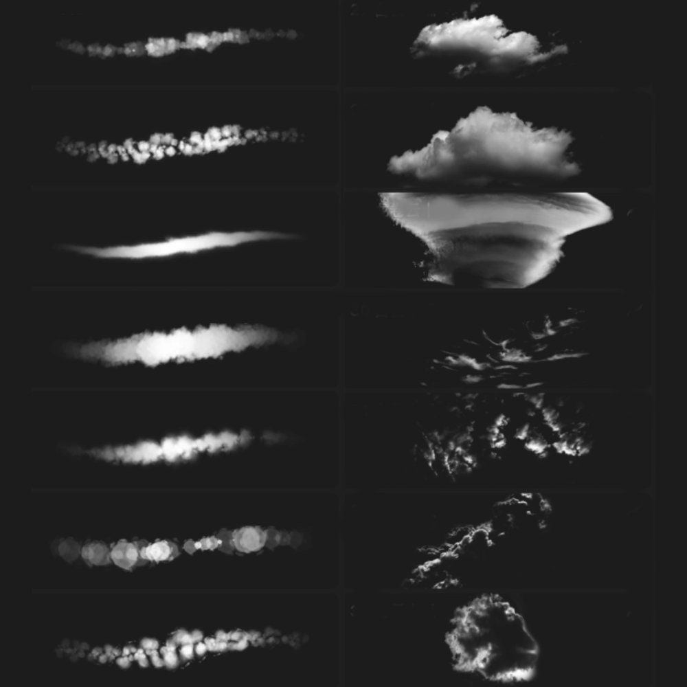 50+ White Cloud Brushes for Procreate & Photoshop | Realistic Sky ...