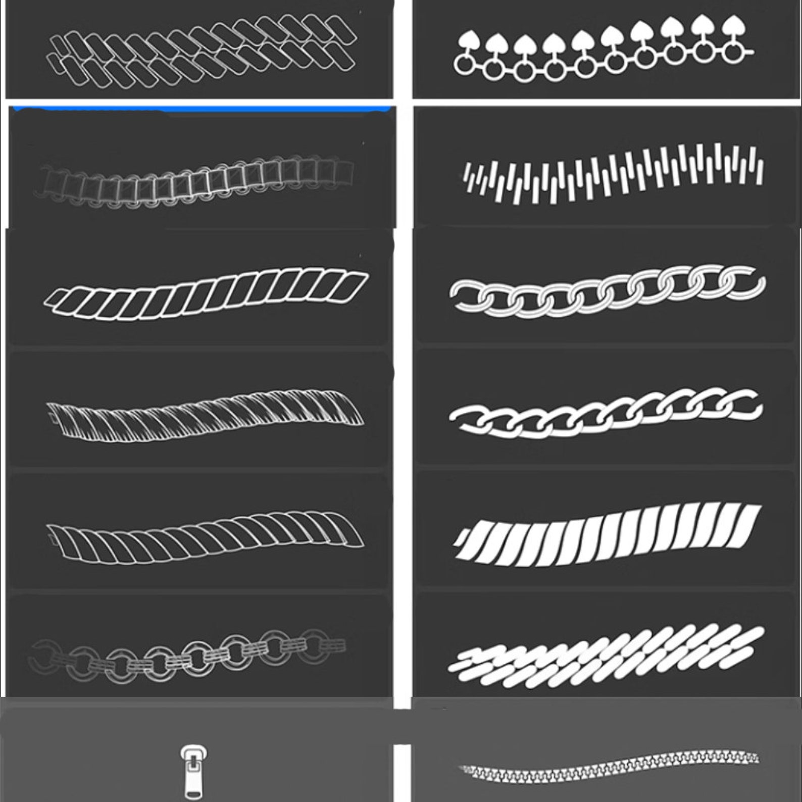 48 Iron Chains, Locks Procreate Chain Brushes and Stamp Zippers ...