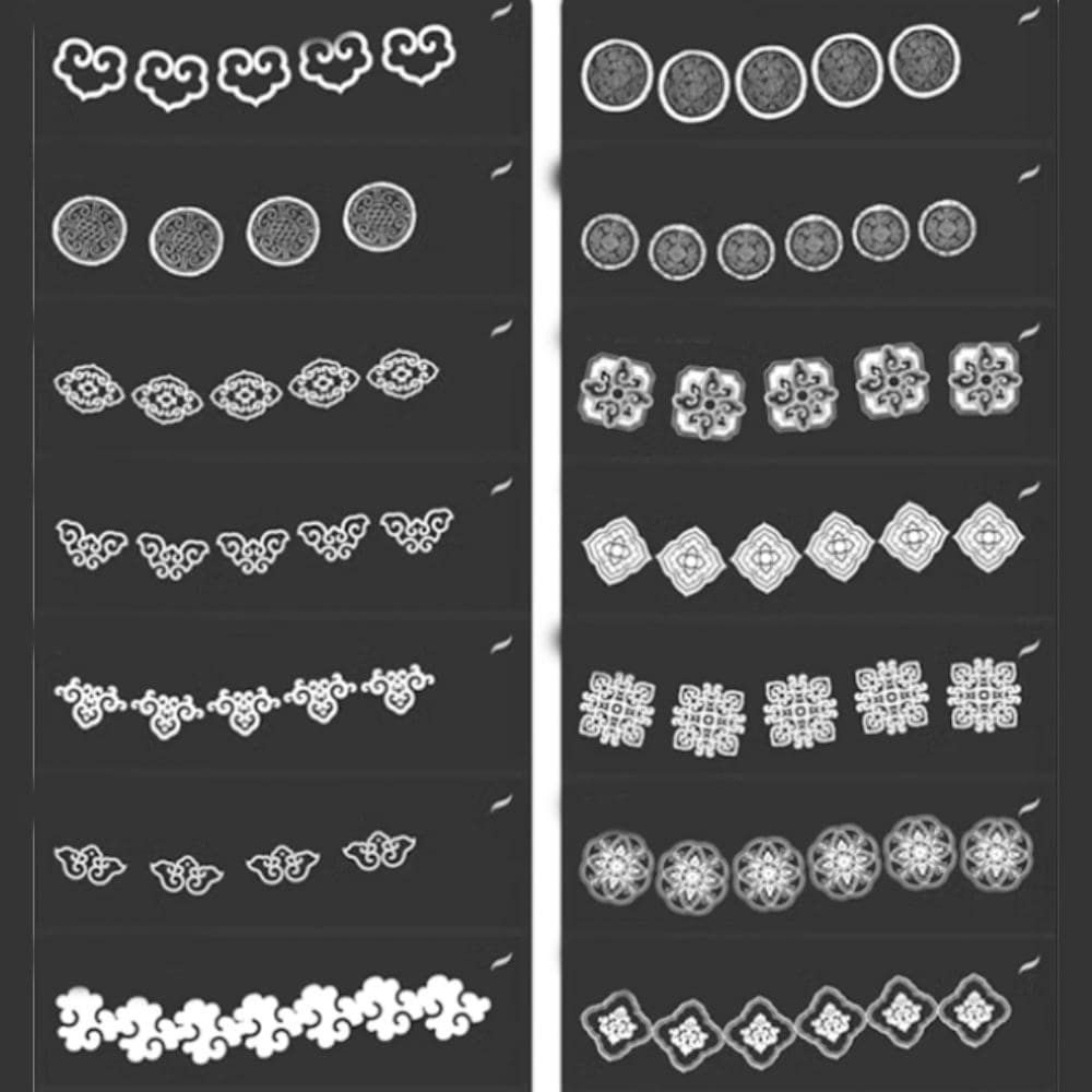 30 Traditional Ruyi Patterns Procreate & PS Brushset, Classic Floral ...