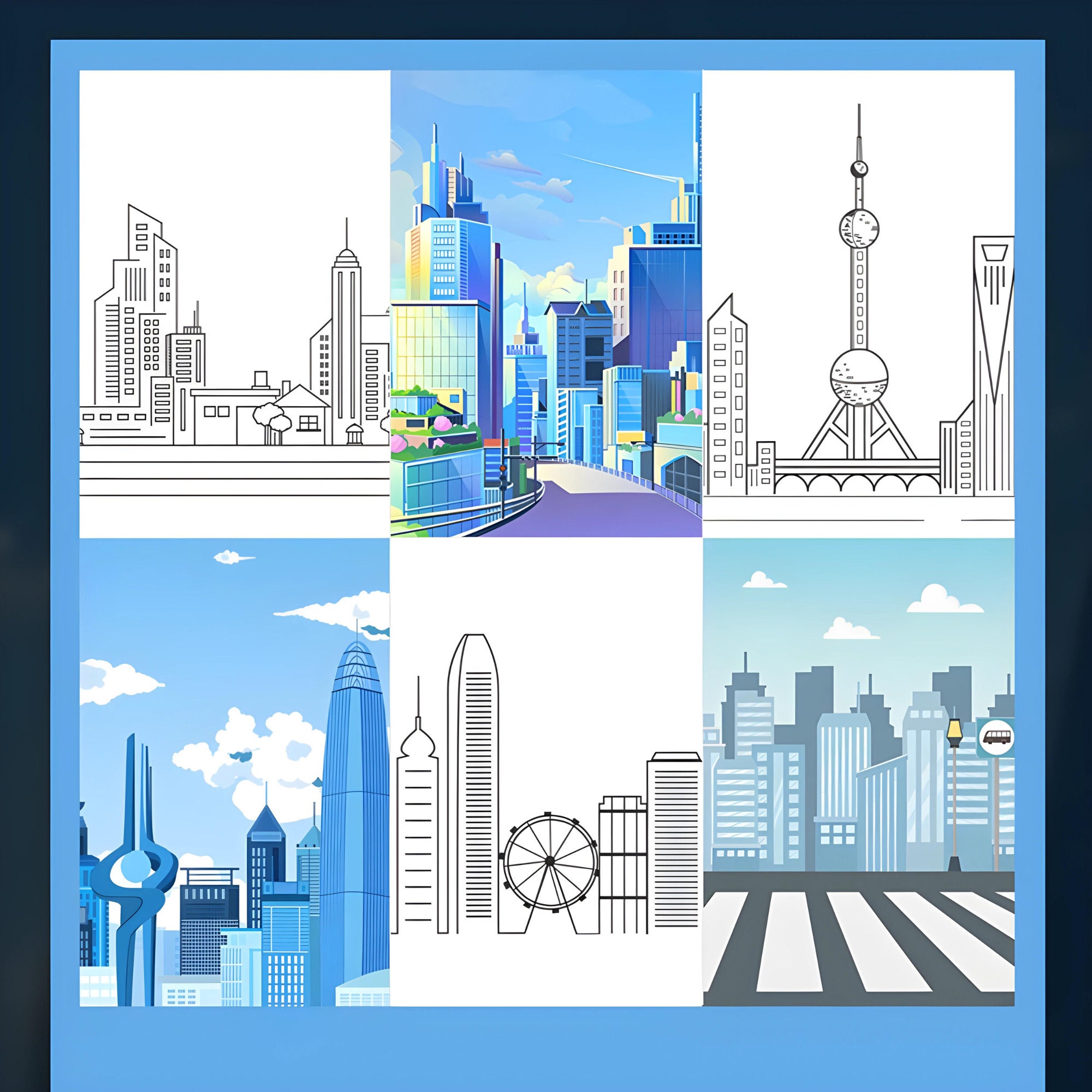 30+ Procreate Architecture Cityscape Stamps, Unique City Scape Guide ...