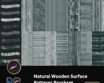 Wood Grain Texture Procreate Brush PS Brush Wooden Surface Background Material Floor Plank Painting Natural Wood Pattern Digital Art Set