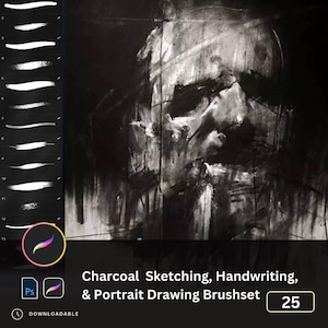 25 Special Charcoal Collection Procreate Brush Versatile Tools for Sketching, Handwriting, Portrait Drawing Pencil Ink Effects essentials