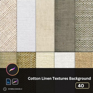 Elegant Cotton Linen Textures Procreate PS, Subtle Fabric Patterns, Linen Backgrounds, Rustic Fabric Textures, Digital Design Elements