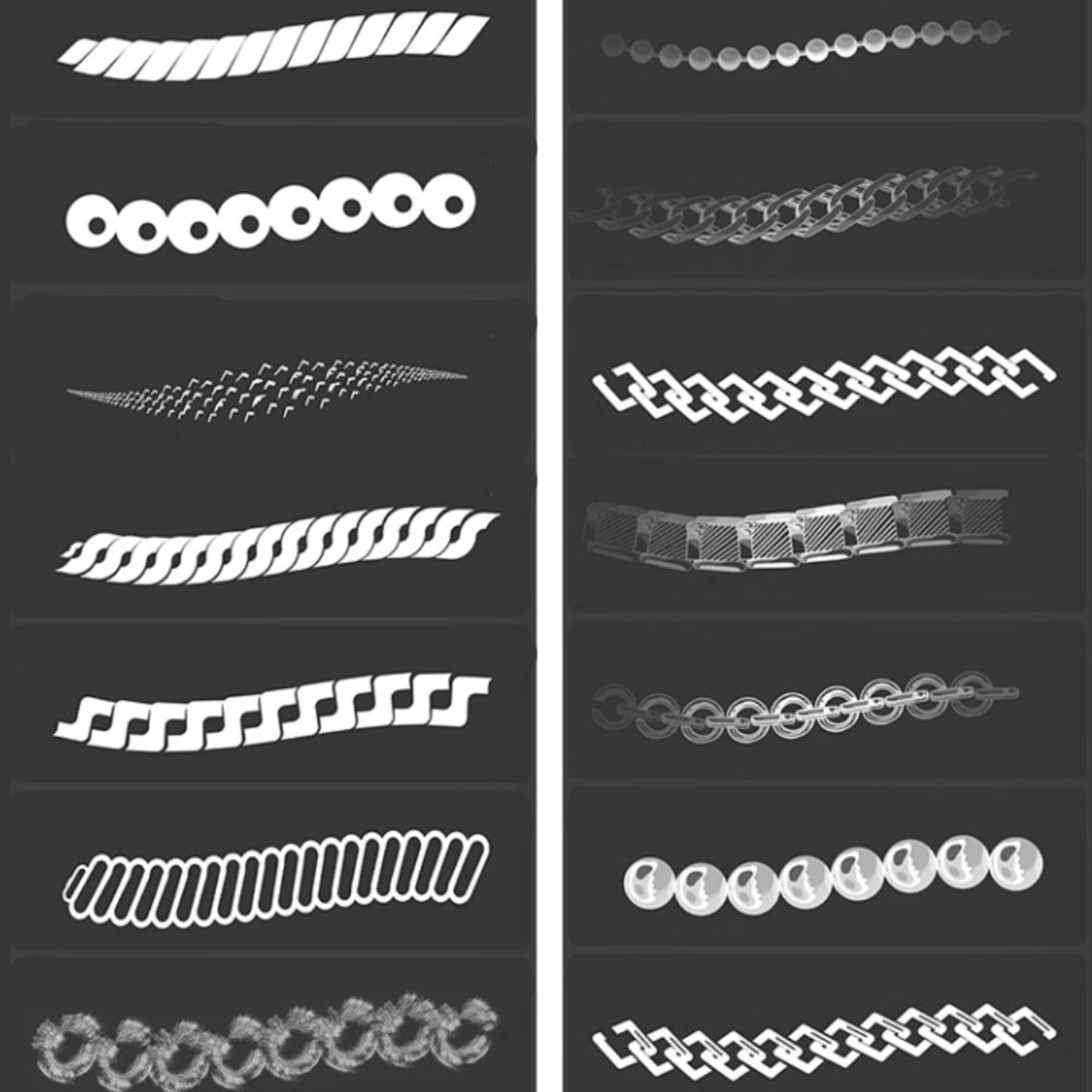 48 Iron Chains, Locks Procreate Chain Brushes and Stamp Zippers ...