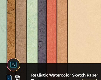 Papel de esboço realista Procreate com textura de papel aquarela | Tela de fundo PS e material de textura para arte digital