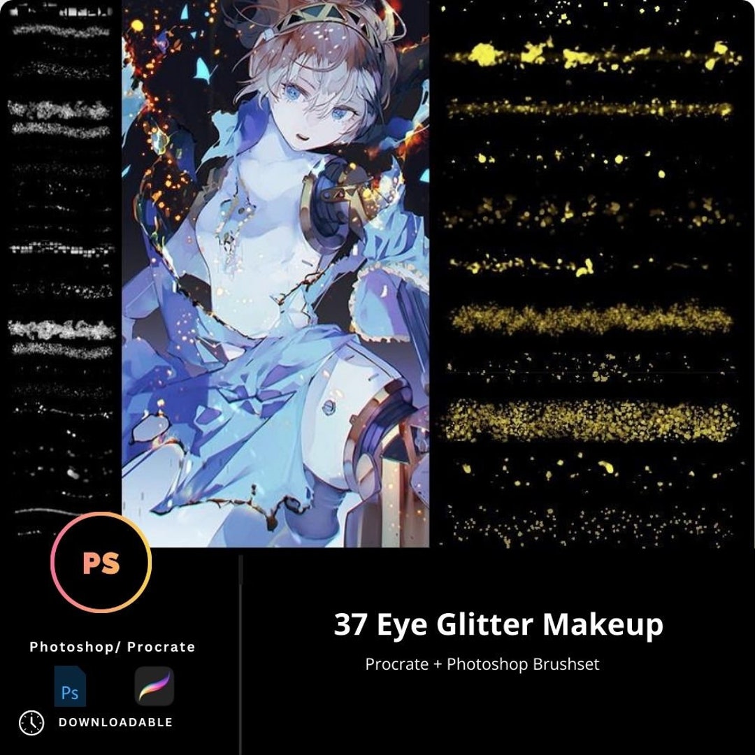 37 Procreate & Photoshop Makeup Brushes Set Stamp Brushes Bundle Eye ...