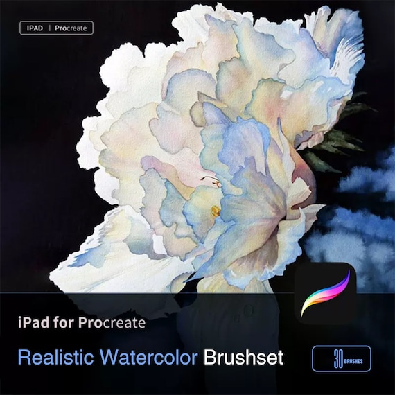 30+ Realistic Watercolor brushes set for Procreate | Painting Kit drawing, Needle tip Brushes, iPad Brushes, Watercolor Canvas Digital