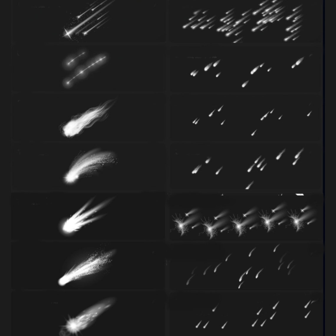 40 Meteor Brushes for Procreate & Photoshop | Night Sky Sparkle, Cosmic ...