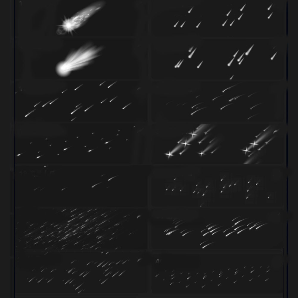 40 Meteor Brushes for Procreate & Photoshop | Night Sky Sparkle, Cosmic ...