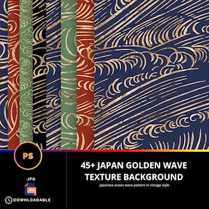 Japanese Style Gilded Porcelain Gold Water Ripple Ocean Wave Scale Element Texture Background Packaging Design JPG HD Image Material