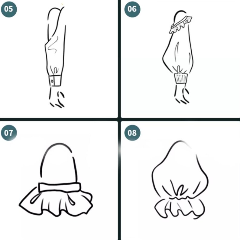 59 Sleeve Line Art Procreate and PS Brushset Clothing Design for ...