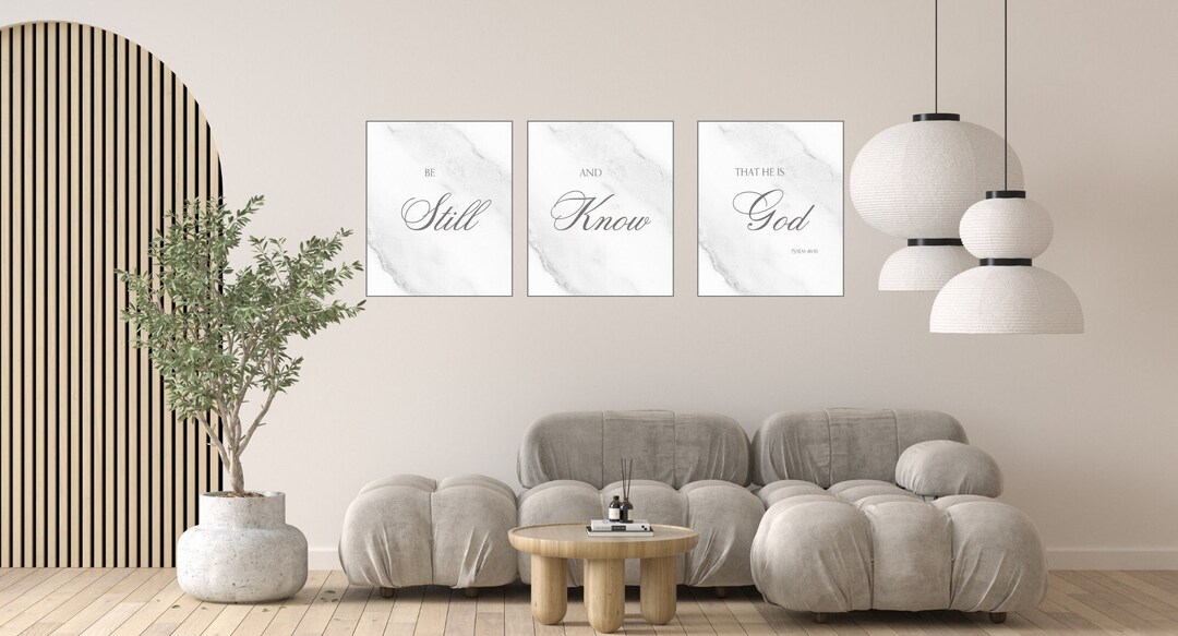 Bible Verse Wall Art Prints | Set of 3 | Contemporary Christian Wall ...