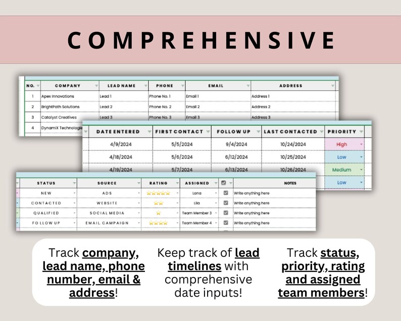 Lead Tracker Spreadsheet Google Sheets Sales Digital Client List ...