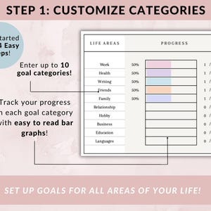 Goal Planner Google Sheets Spreadsheet Simple Goal Tracker SMART Goal ...