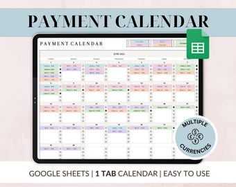 Bill Tracker Tabelle Google Sheets Rechnungskalender Bearbeitbar Monatlicher Krediteinkommensplaner Budget Ausgaben Zahlungsvorlage Persönliche Financen