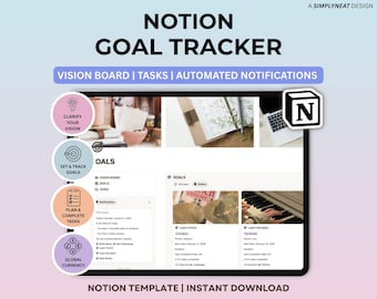 Goal Planner Notion Template Task Tracker Productivity Dashboard To-Do List Goal Setting Priority Organizer ADHD