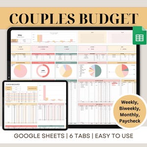 Couples Budget Spreadsheet Google Sheets Monthly Expense Template Weekly Budget Planner Dashboard Biweekly Budget by Paycheck Tracker