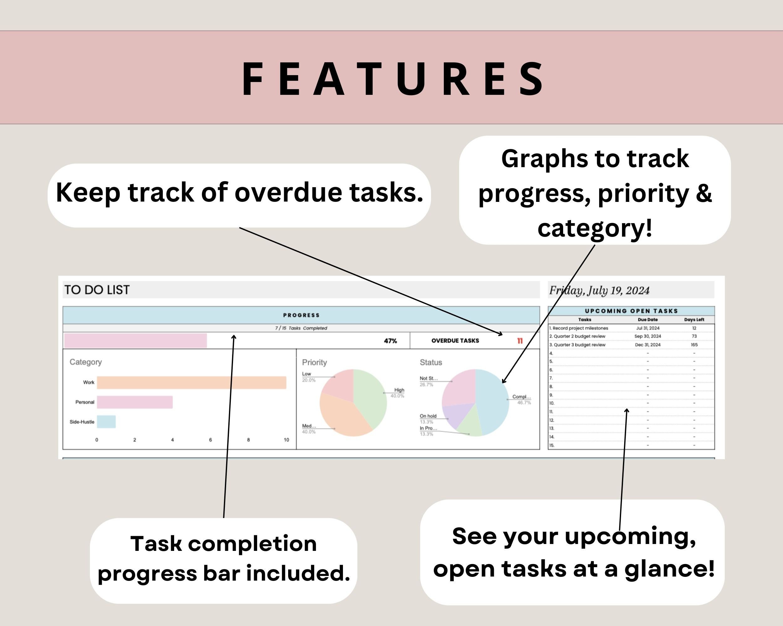 Task Tracker Spreadsheet Google Sheets to Do List Template Task ...