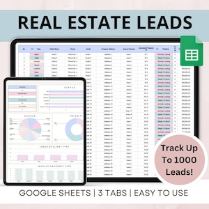 Real Estate Lead Tracker Google Sheets Spreadsheet CRM for Agents Contact Management List Client Relationship Pipeline Buyer Seller Leads