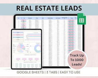 Rastreador de clientes potenciales inmobiliarios Hojas de cálculo de Google CRM para agentes Lista de gestión de contactos Canal de relaciones con el cliente Clientes potenciales de compradores y vendedores