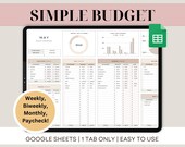 Budget Planner Google Sheets Monthly Budget Spreadsheet Paycheck Budget Template Simple Weekly Financial Planner Biweekly Expense Budgeting