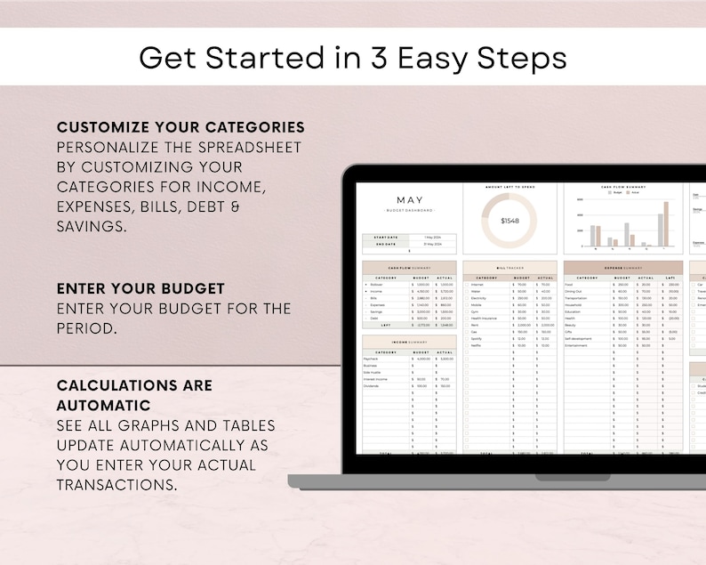 Budget Planner Google Sheets Monthly Budget Spreadsheet Paycheck Budget ...