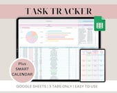 Task Tracker Spreadsheet Smart Calendar Google Sheets To Do List Template Productivity Management Dashboard Daily Weekly Monthly Planner