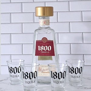 1800 Reposado Leere Tequila Flasche mit Schnaps Gläser: Bar Geschenk