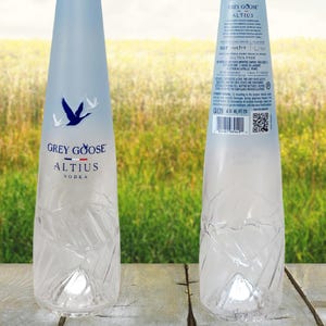 Upcycled Empty Liquor Bottle Decanter – Decorative Collectible Bottle for Bar, Unique Barware, Recycled Glass Gift Idea