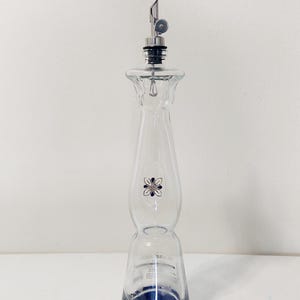 Clase Azul Plata Empty Tequila Bottle 750ml with Dispenser, Clear and Blue Glass, Perfect for Reuse as Stylish Bar or Kitchen Decor