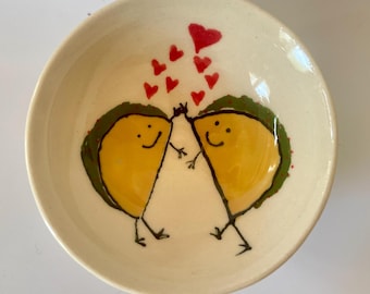Tacos Ceramic Wedding Ring Dish. Taco Tuesday Dip Bowl. Candy Bowl.  Hand thrown and hand painted. Each piece is unique and one of a Kind!