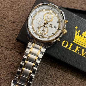 OLEVS Silver Gold Watch