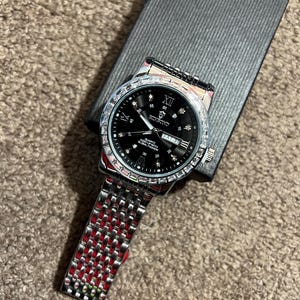 Silver Black Jewel Style Men’s Watch