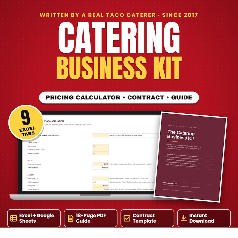 Catering pricing template spreadsheet and business guide