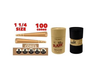 Zig Zag 1 1/4 Größe vorgerollte ungebleichte Cone (25pk, 50pk, 100pk, 200pk, 300pk, 500pk) + RAW 1 1/4 sechs Shooter