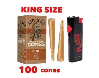 Briquet Phoenix RAW + cône pré-roulé grand format Zig Zag (25, 50, 100, 200, 300, 500)