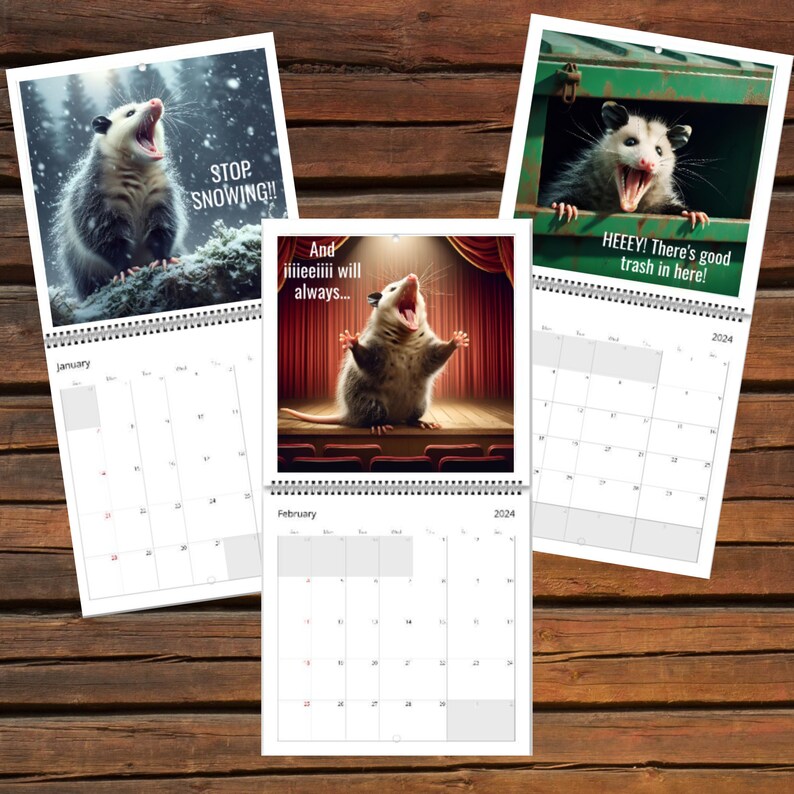 Screaming Possums Calendar 2025 Calendar Possum Calendar Opossums 2025