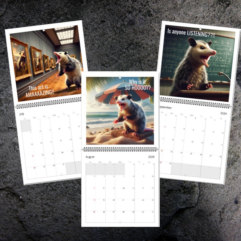 Screaming Possums Calendar 2025 Calendar Possum Calendar Opossums 2025