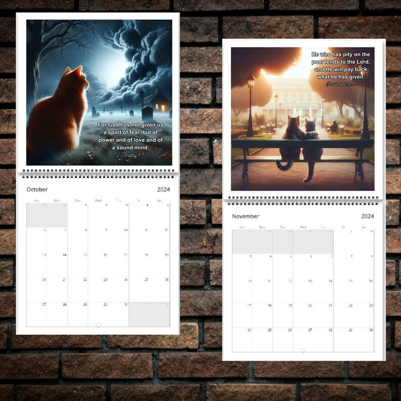 Scripture Cats Calendar 2025 Calendar Cat Calendar Christian Calendar
