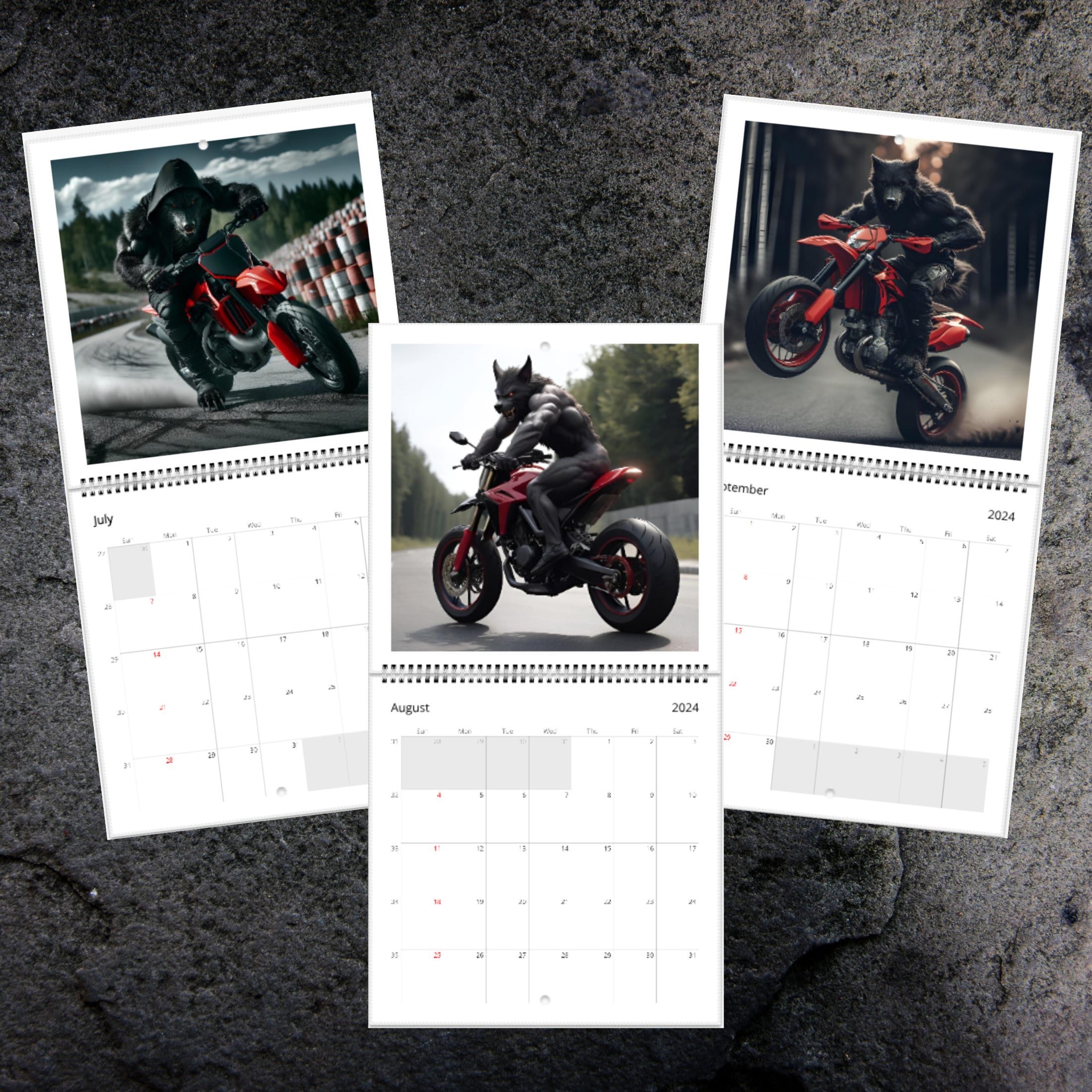 Dirtbike Wolf Calendar 2025 Calendar Dirtbike Calendar Wolf Calendar