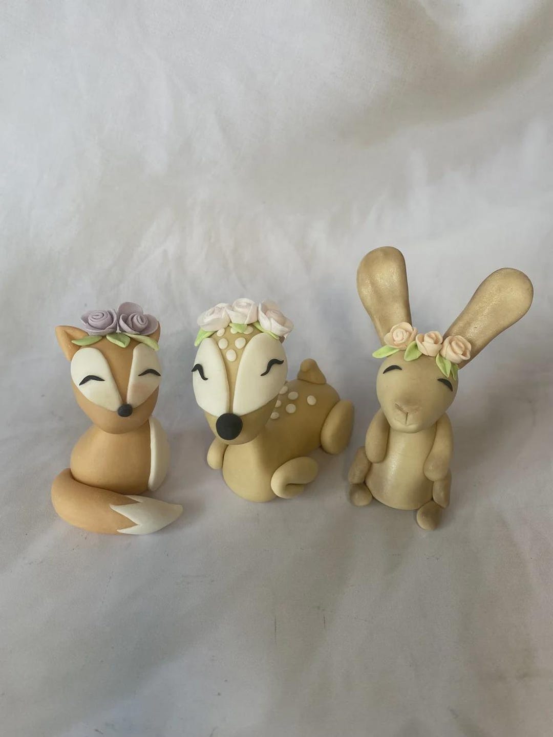 Woodland Animals (fox, Deer, Rabbit) Cake Toppers - Etsy
