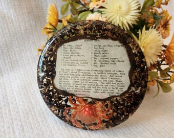 Decorative Trivet Seafood New Orleans Gumbo Recipe Crap Coastal Element 5"