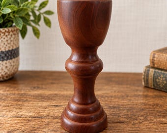 Hand-Turned Wooden Goblet – One-of-a-Kind Rustic Wood Art - Candleholder