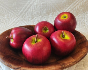 5pcs Artificial Lifelike Red Apple Fake Fruit Decorative Kitchen Home Decor