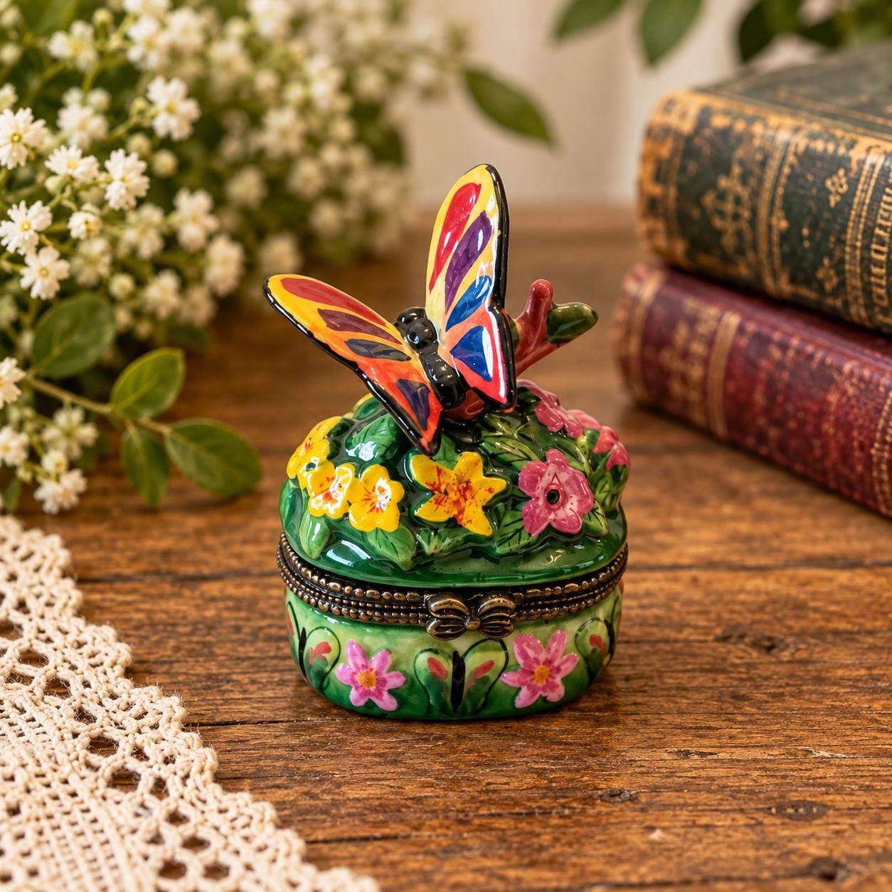 Vintage Trinket Box Butterfly - Etsy