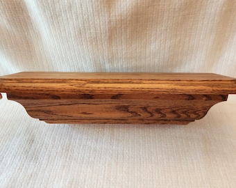 Solid Oak Wall Shelf Vintage Wood Shelf Handmade in Tennessee 5" x 16"
