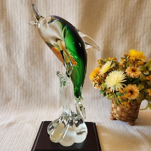 Murano Glass Dolphin Figurine - Etsy