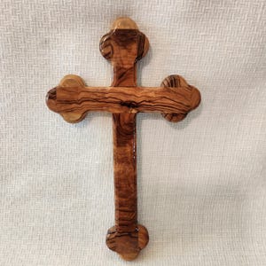 Olive Wood Wall Cross Hand Carved From Jerusalem Holy Land Israel 9&quot;
