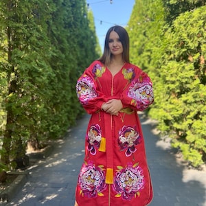 Floral embroidered dress Bohemian dress