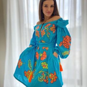 Embroidered woman dresses, vyshyvanka,boho dress, floral embroidery dress